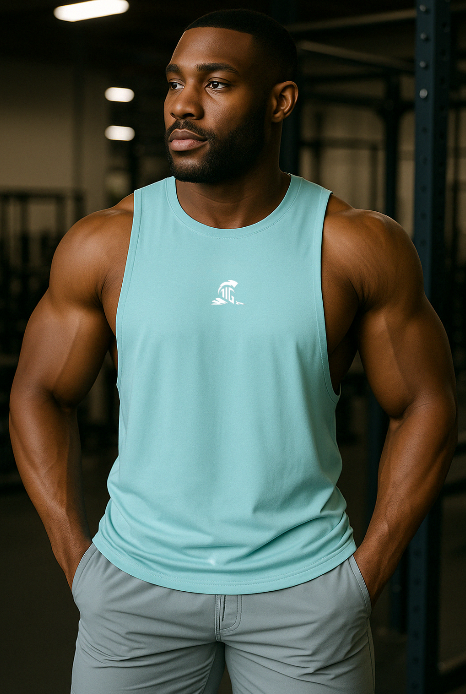 THE IRON GRAFT Open Arm Tank - Baby Blue