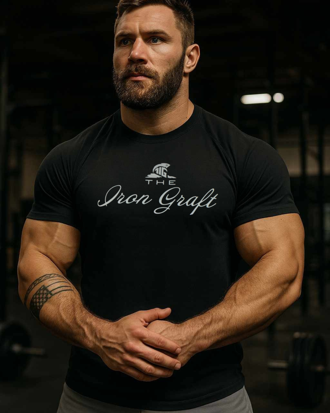 THE IRON GRAFT Muscle Fit T-Shirt - Black