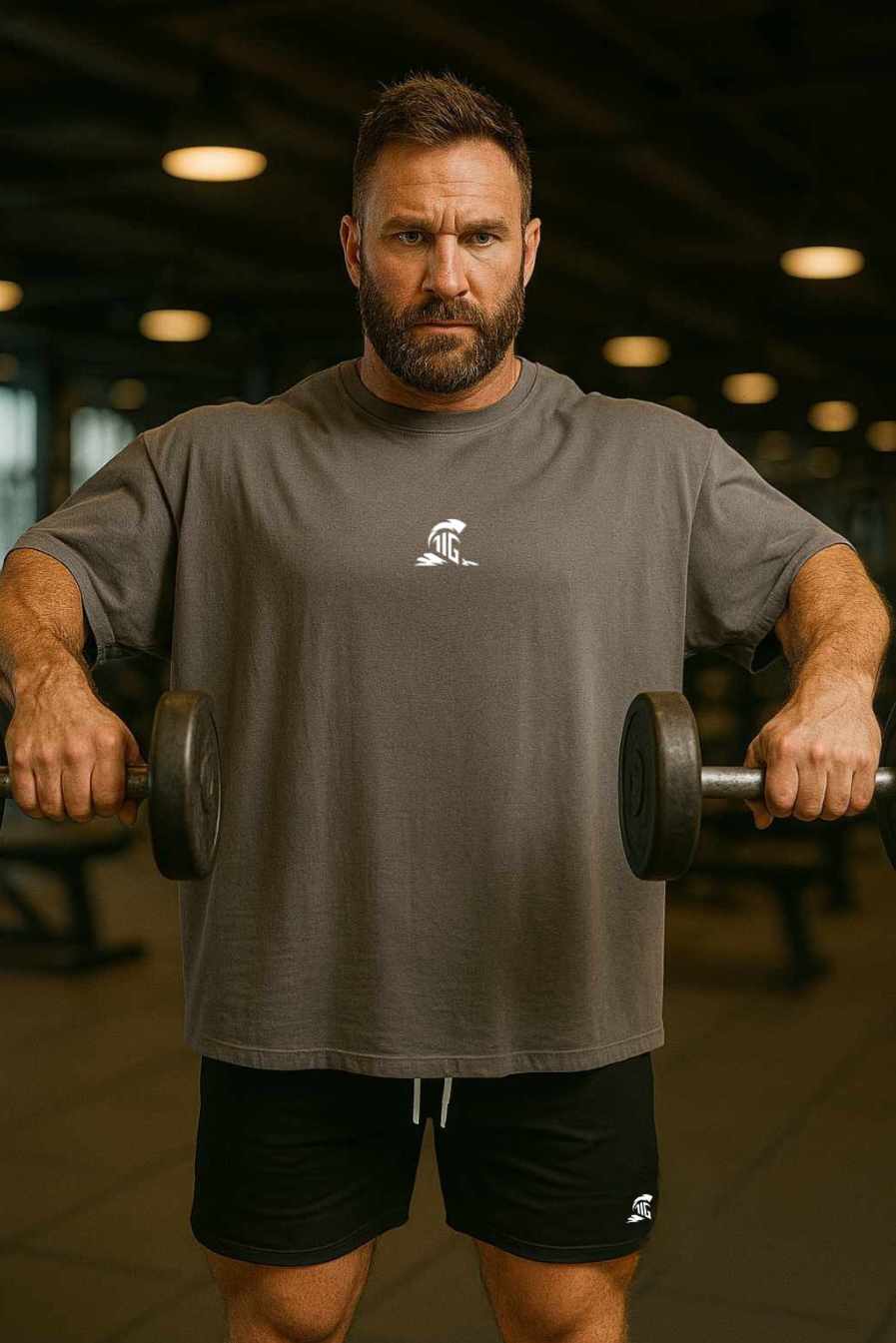 The Iron Graft Signature Oversize Tee - Grey