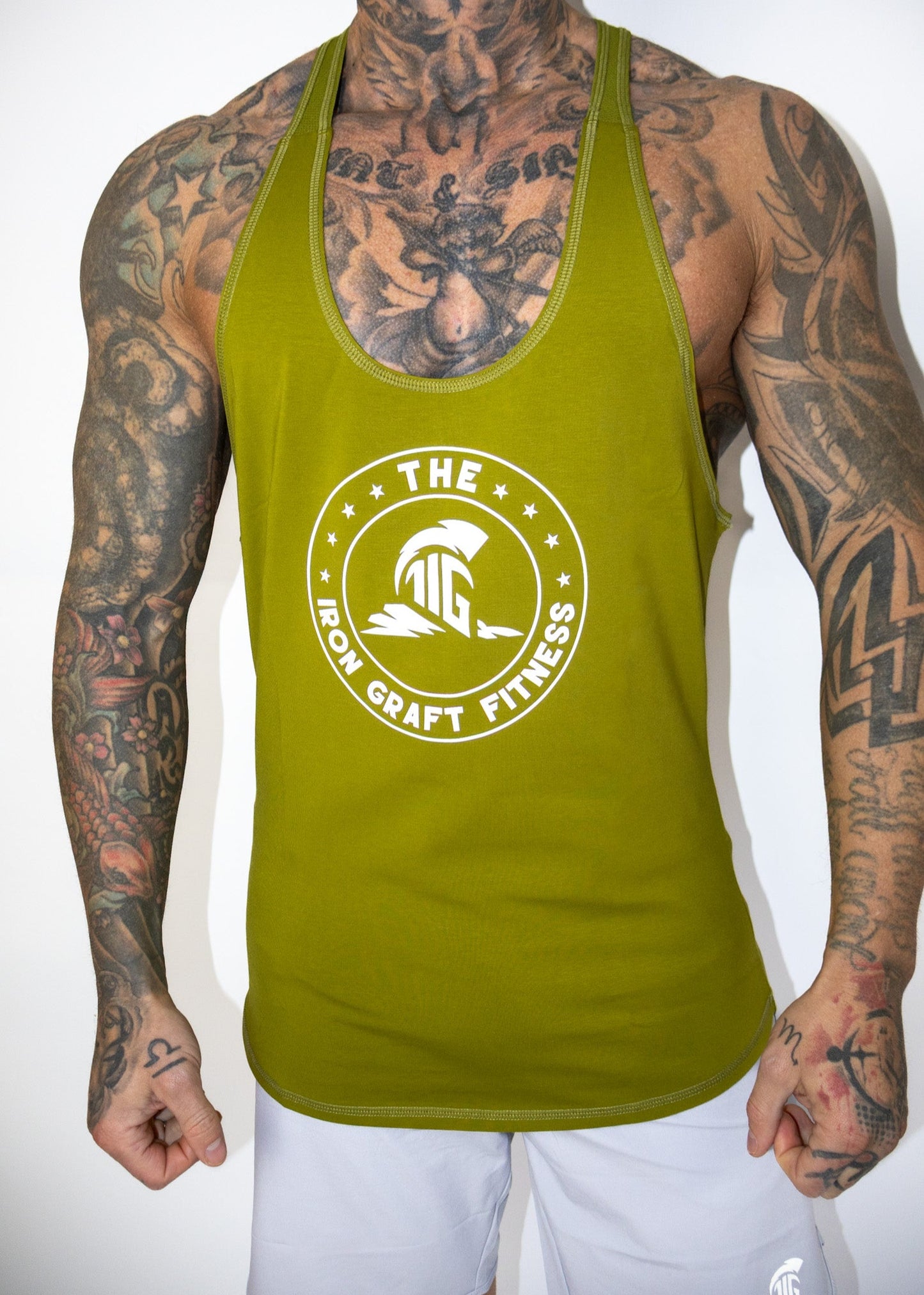 THE IRON GRAFT Classic Stringer Vest - Camo Green