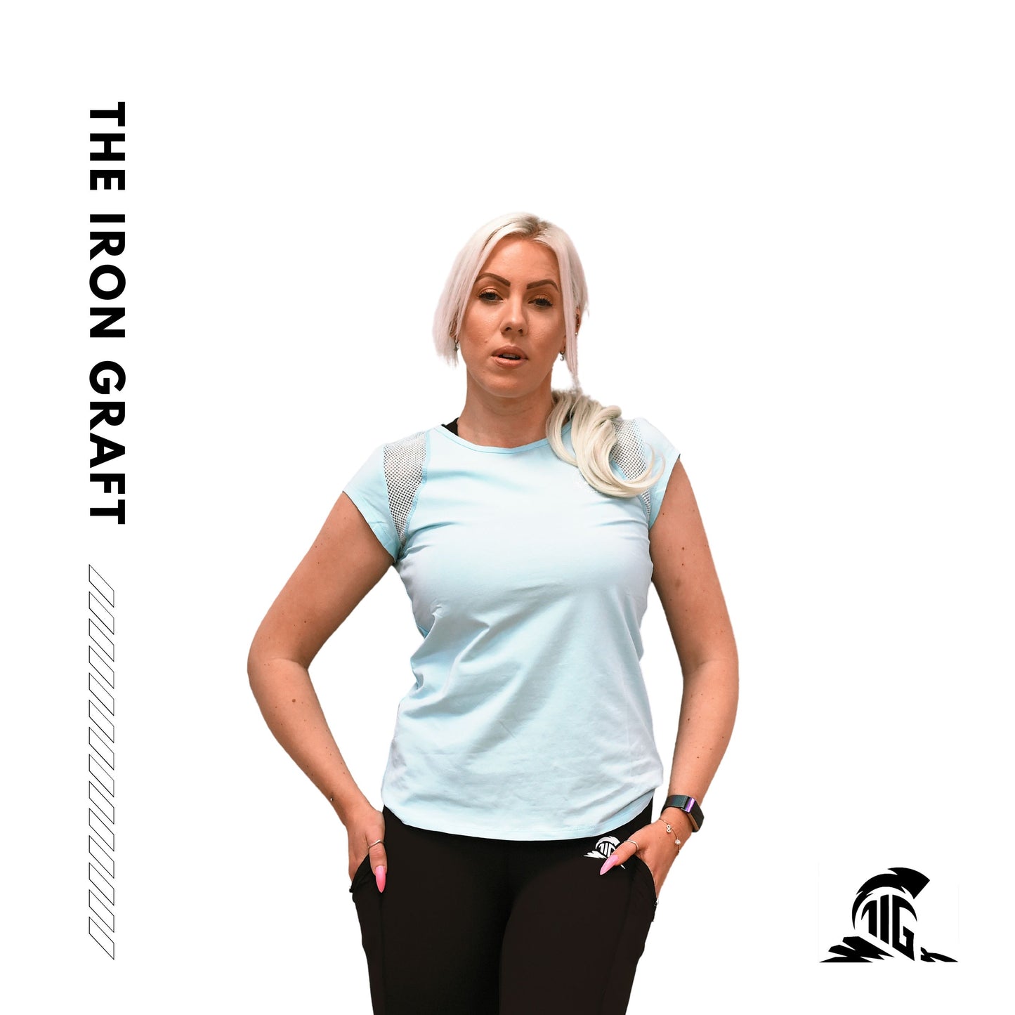 THE IRON GRAFT Performance T-Shirt - Baby Blue - The Iron Graft