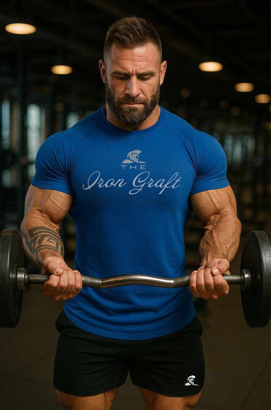 THE IRON GRAFT Muscle Fit T-Shirt - Royal Blue