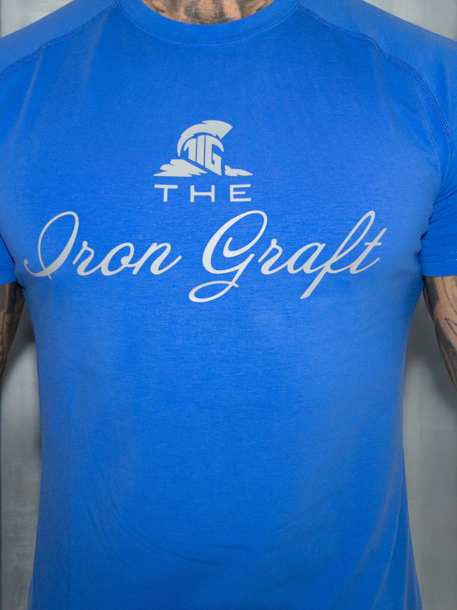 THE IRON GRAFT Muscle Fit T-Shirt - Royal Blue