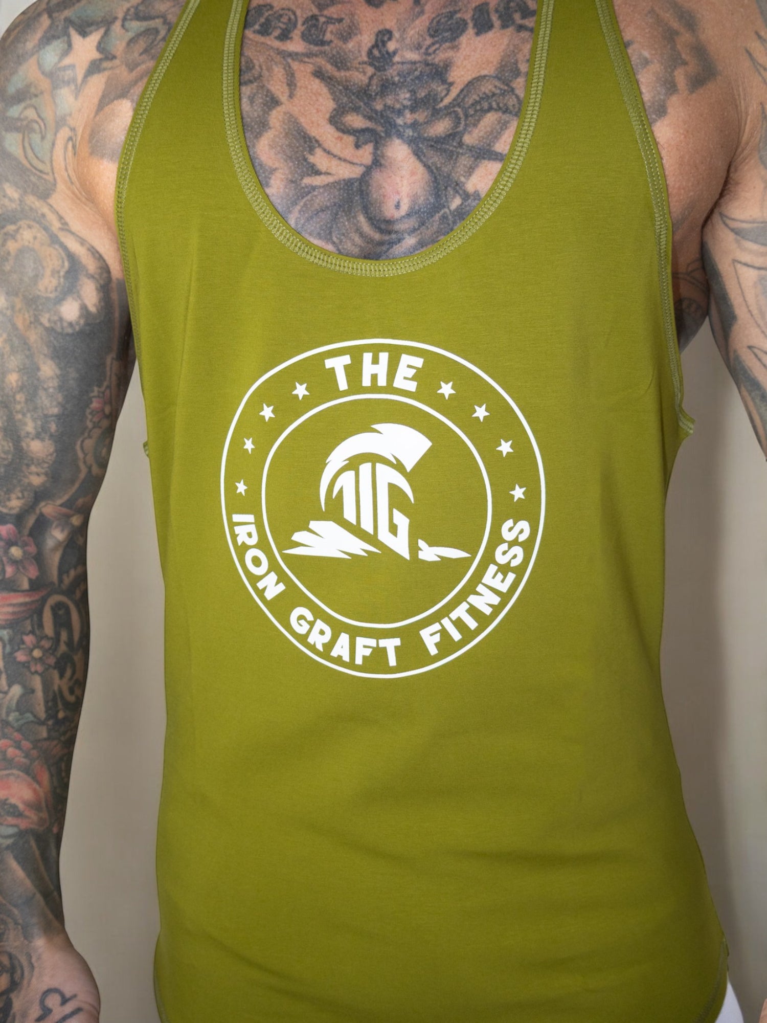 THE IRON GRAFT Classic Stringer Vest - Camo Green