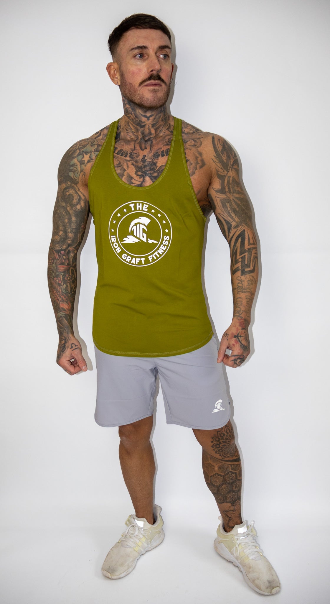 THE IRON GRAFT Classic Stringer Vest - Camo Green