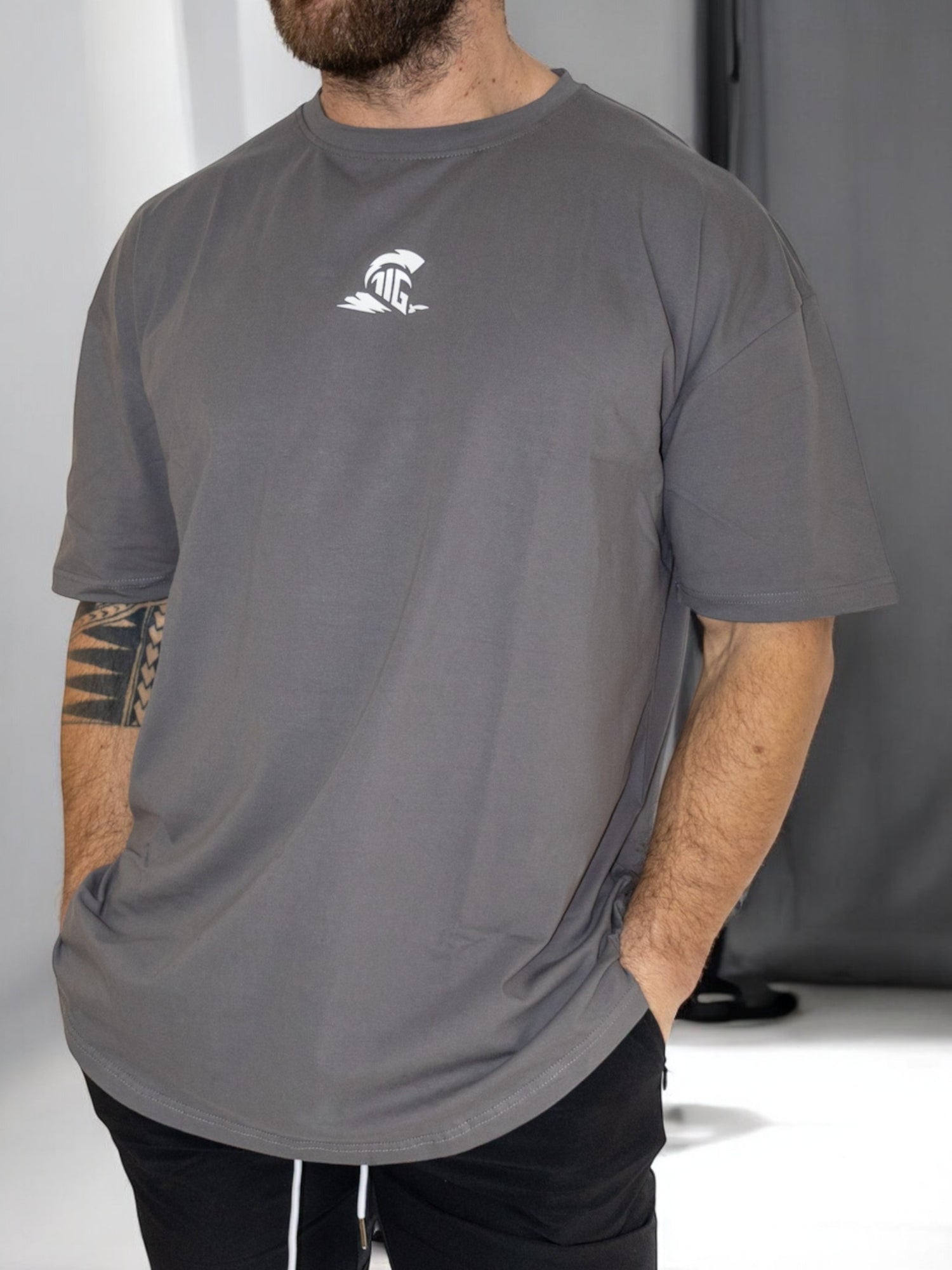 The Iron Graft Signature Oversize Tee - Grey