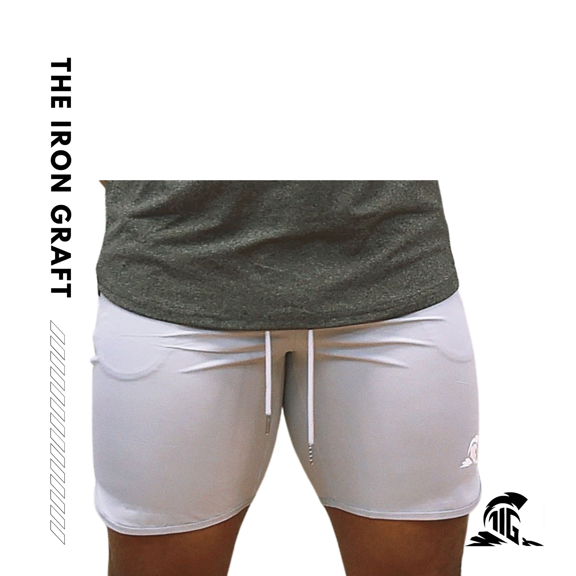 THE IRON GRAFT Stretch Shorts - Light Grey - The Iron Graft